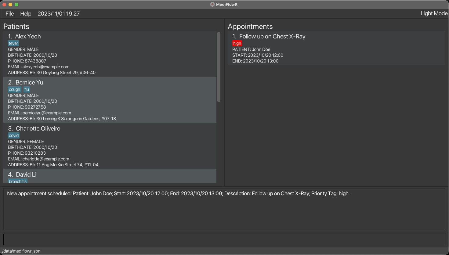 Command result for schedule